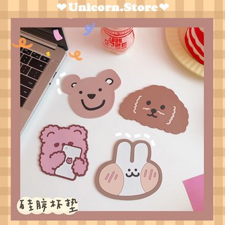 Miếng lót ly, lót cốc thấm nước hình thú ngộ nghĩnh siêu đẹp, siêu bền Unicorn Store