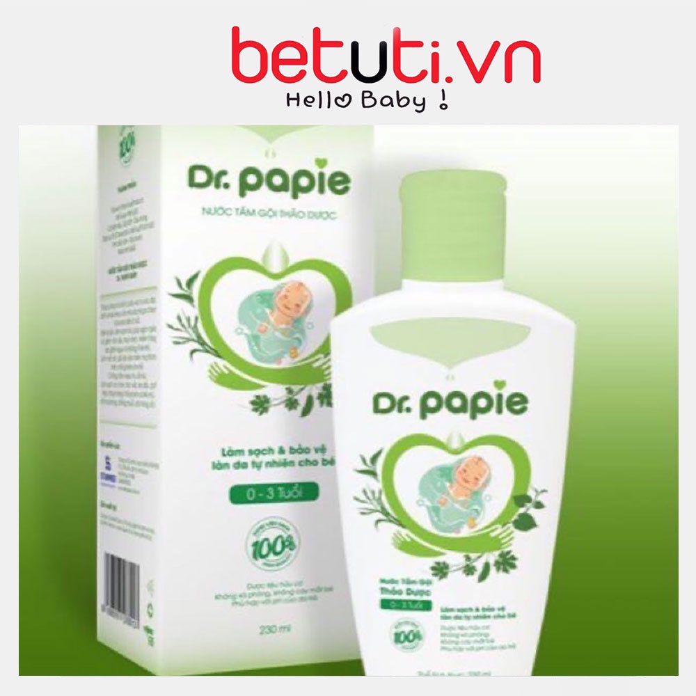 Nước Tắm Thảo Dược Dr Papie Cho Bé Giúp Ngăn Ngừa Và Giảm Các Vấn Đề Về Da  230ml betuti