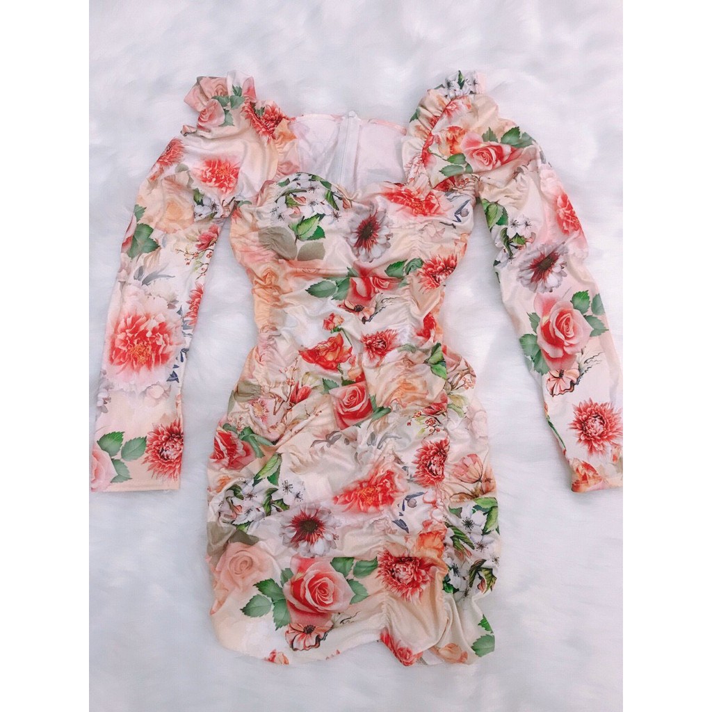 ĐẦM NỮ BODY TAY DÀI NHÚN THÂN (CÓ MÚT NGỰC) THỜI TRANG THIẾT KẾ VESTA TD70