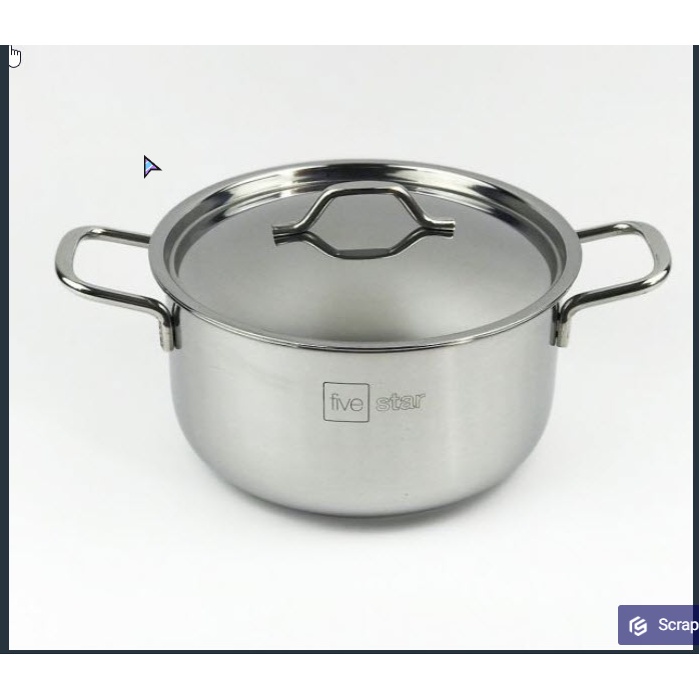 Nồi Inox 3 Đáy FIVESTAR 430 Size 16cm -18cm -20cm -Dùng Cho Tất Cả Các Loại Bếp -BH 5 Năm Chính Hãng - 6887 - 343245