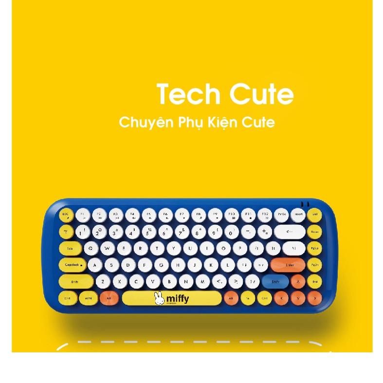 Combo bàn phím và chuột không dây Miffy 2.4G chính hãng | Phiên bản Cute Chị em xếp hàng