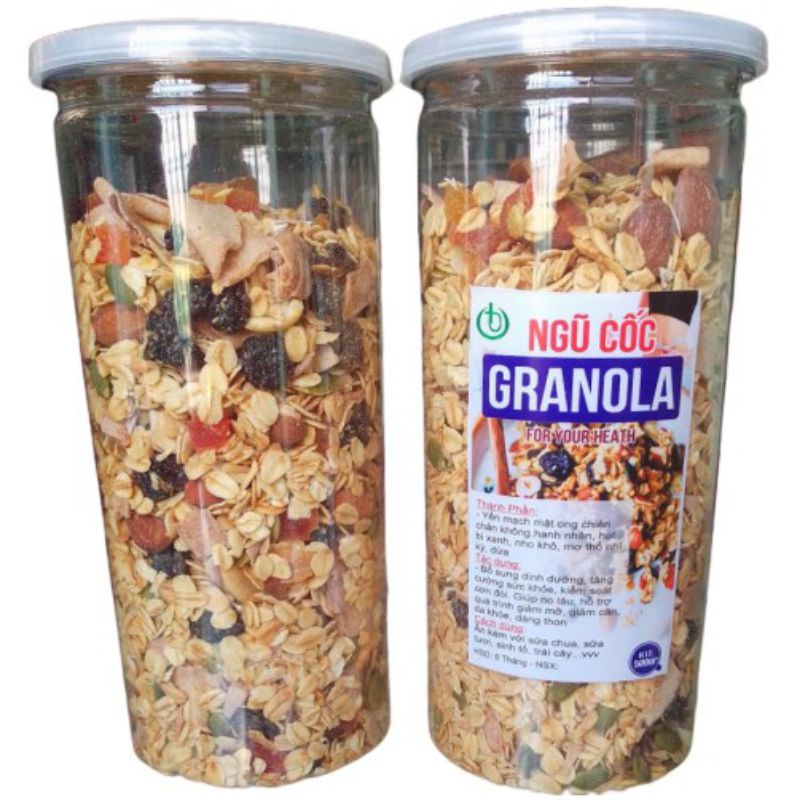 lon 500g ngũ cốc Granola mix hạt._ Ăn kiêng  hàng loại 1 siêu ngon