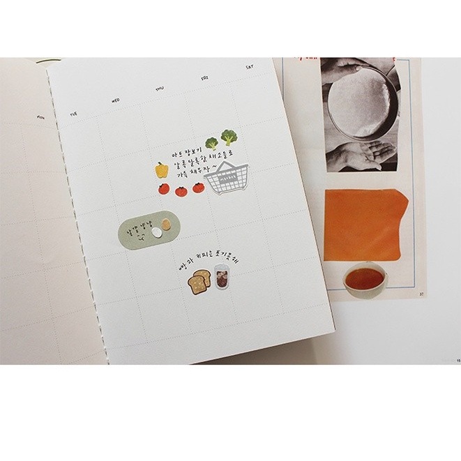 Peach 1Pcs Korean Suatelier stickers 1133 Fruit and vegetable salad Journal Scrapbook Decor Sticker