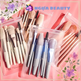 🦄 SET 8 cây cọ trang điểm màu PASTEL nội địa style Korea siêu cưng sỉ tốt - NGỰA BEAUTY