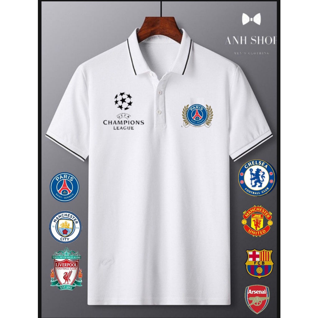 ÁO THUN POLO NAM NỮ IN CÂU LẠC BỘ LIVERPOOL, PARIS, MANCHESTER CITY CHẤT VẢI THOÁNG MÁT CỰC PHẨM