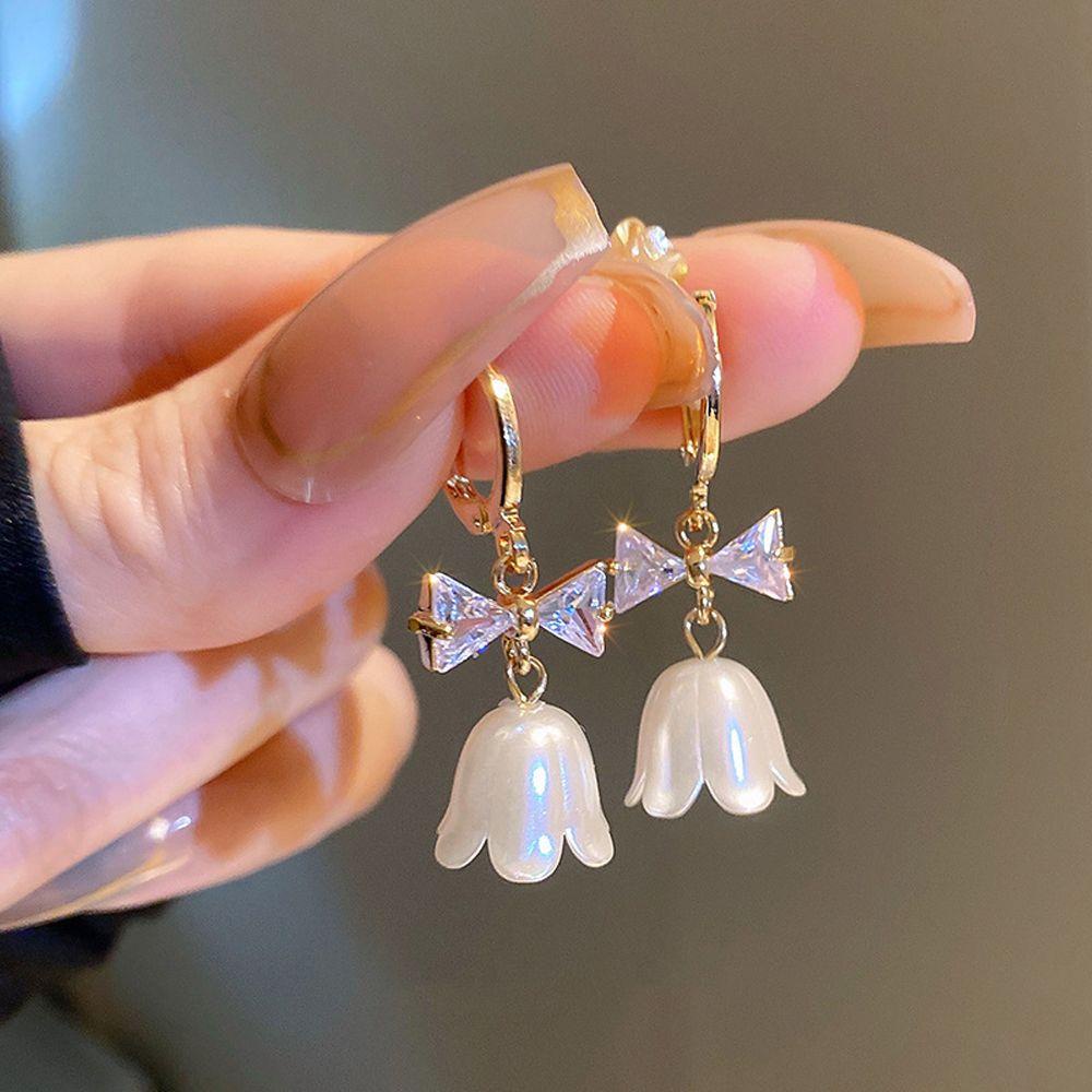 Vanes1 Khuyên Tai Vòng Tròn Đính Nơ Hoa Thanh Lịch Ngọt Ngào Cho Nữ|Hoa Tai Dáng Dài Hình Giọt Nước Thời Trang Cho Nữ