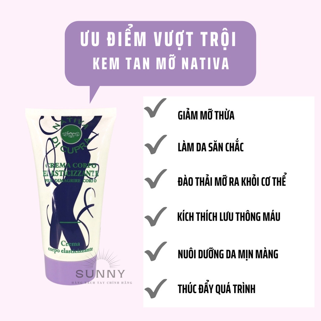 Kem mát xa tan mỡ NATIVA PROFESSIONAL 150ml Loại bỏ mỡ thừa nhanh chóng, hiệu quả