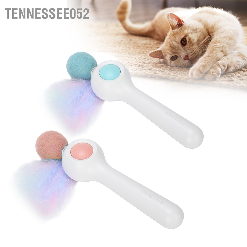 Tennessee052 Cần câu bằng len Loại cần điện tự động Mèo Teaser Stick Lông thú cưng Đồ chơi với Catmint