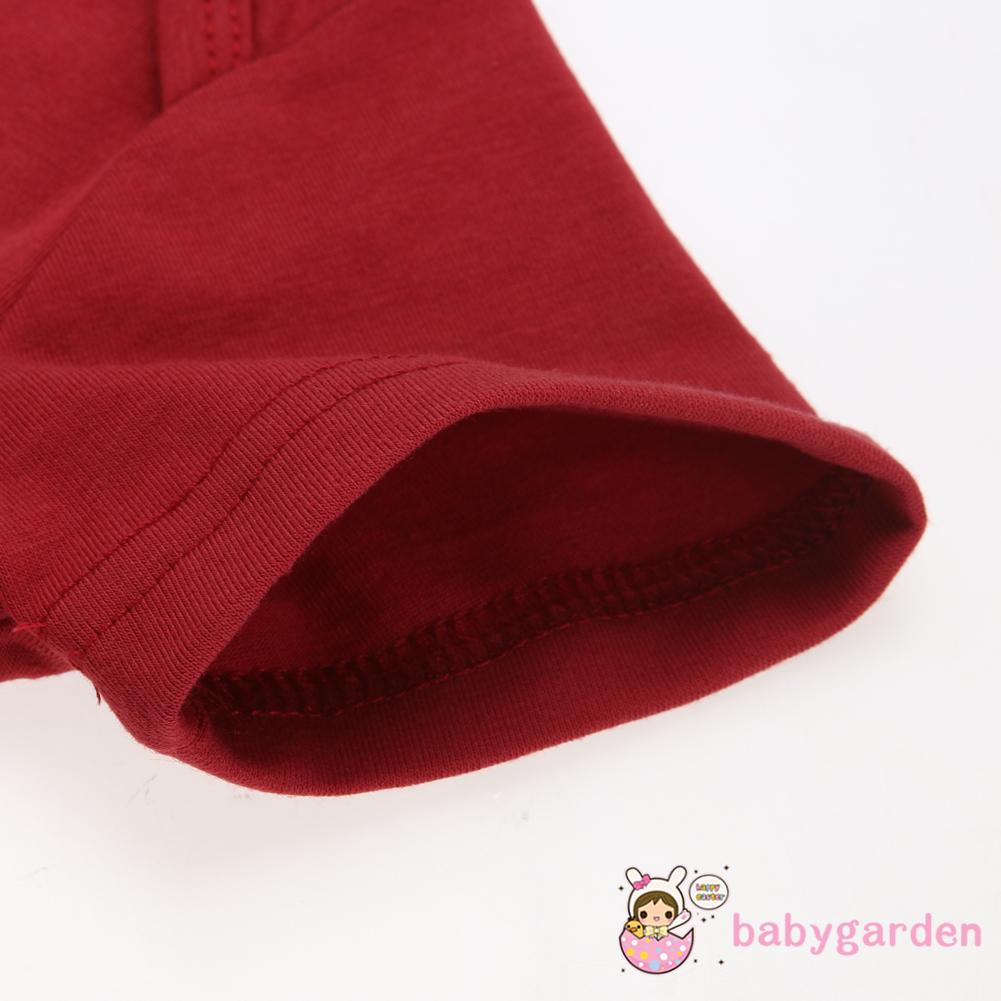 Áo Liền Quần Ngắn Tay Màu Đỏ Cho Bé Sơ Sinh