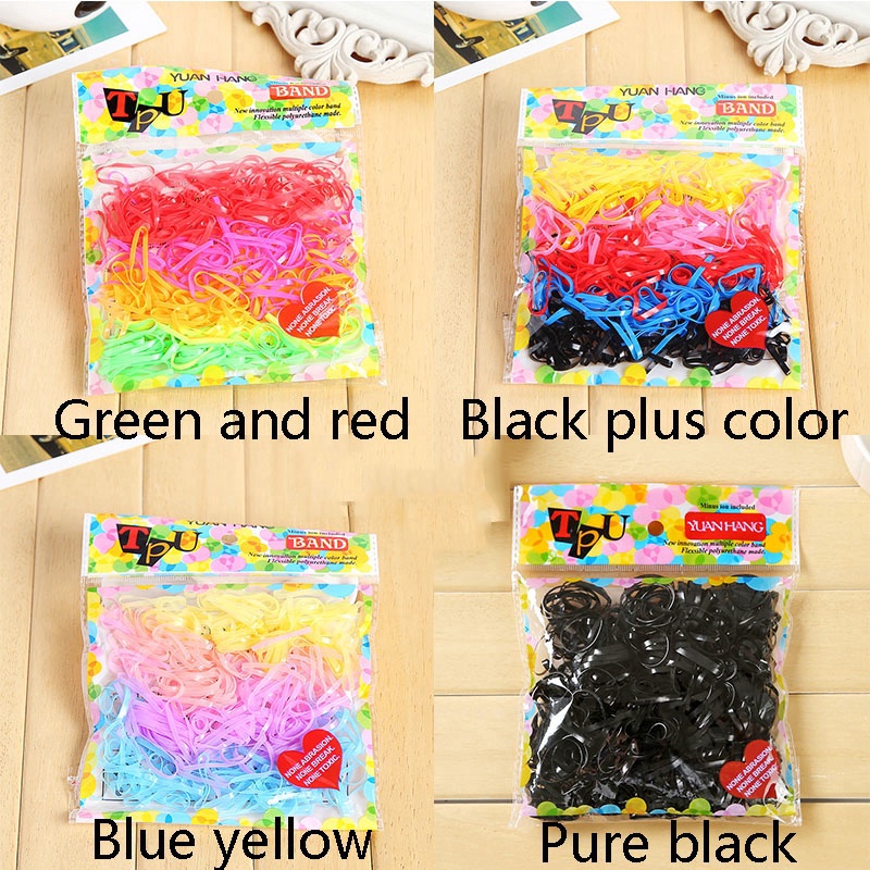 Set 250 Dây Thun Cột Tóc Dùng Một Lần Tiện Dụng Cho Bé Gái Phụ Kiện Tóc Bé Gái