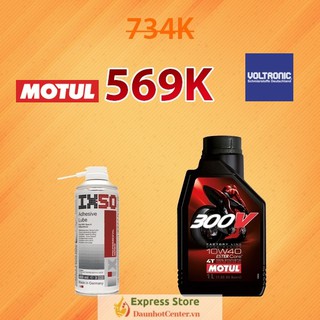 Combo Nhớt Motul 300v FL 10w40 + Xịt dưỡng sên Voltronic IX50 | Siêu tiết kiệm - Dầu Nhớt Center | Express Store