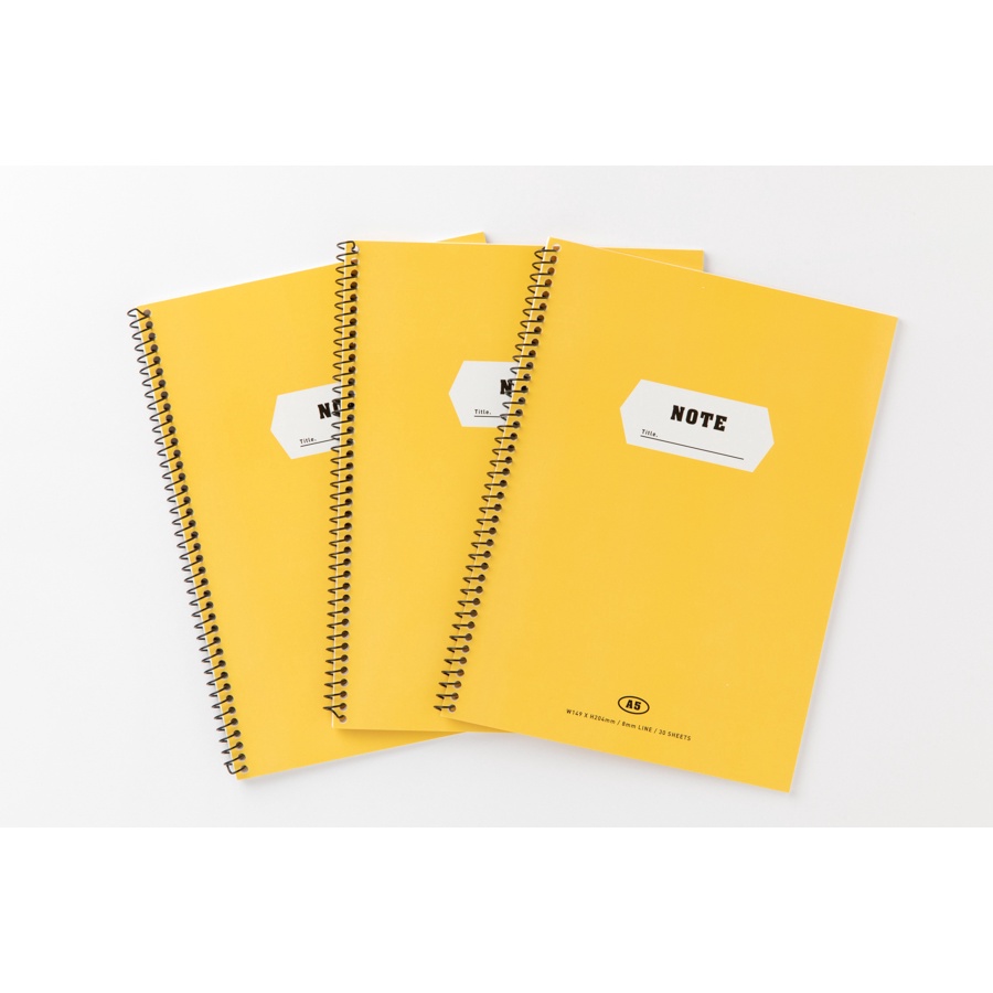 Set 3 Sổ Ghi Chép Lò Xo ARTBOX Hàn Quốc Khổ A5 Màu Vàng