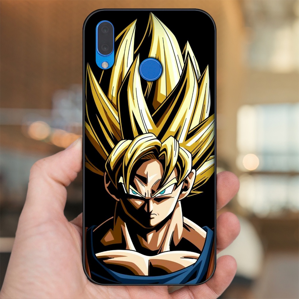 Ốp lưng Huawei Nova 3, Nova 3i, Nova 3e, P20 Lite viền đen in hình Goku Dragon Ball