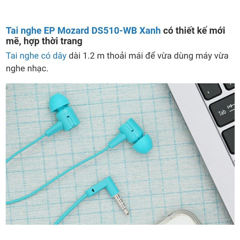 Tai nghe EP Mozard DS510-WB Xanh 98%