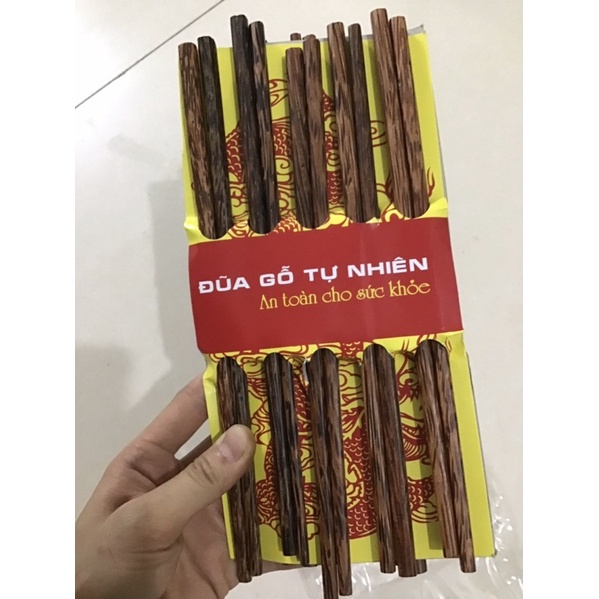 Đũa gỗ tự nhiên an toàn, đũa dừa đá vỉ 10 đôi