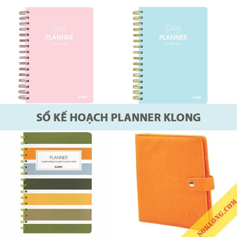 Sổ kế hoạch Planner Klong, sổ tay A5 quản lý mục tiêu nhiều mẫu