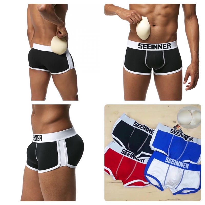 Quần độn mông nam 2in1 sịp độn mông và cu - hàng chính hãng SEEINNER nhập khẩu - Sịp lót đùi boxer độn mông và cu