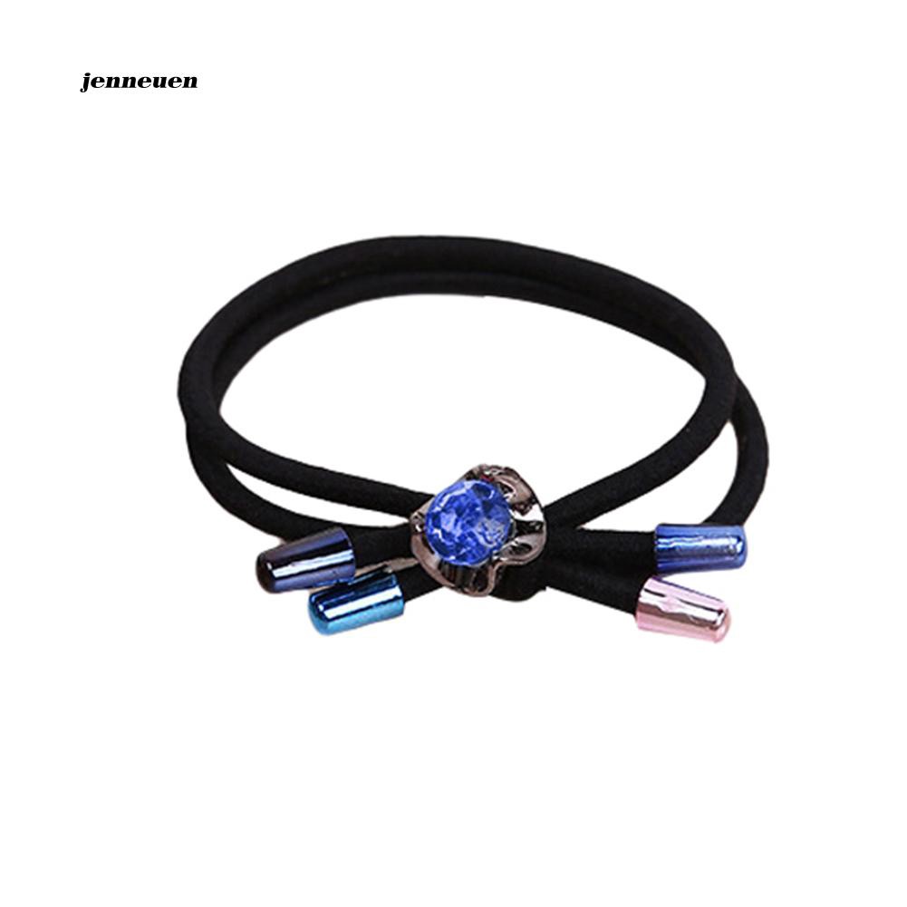 Dây buộc tóc nơ 2 lớp đính đá thời trang cho nữ