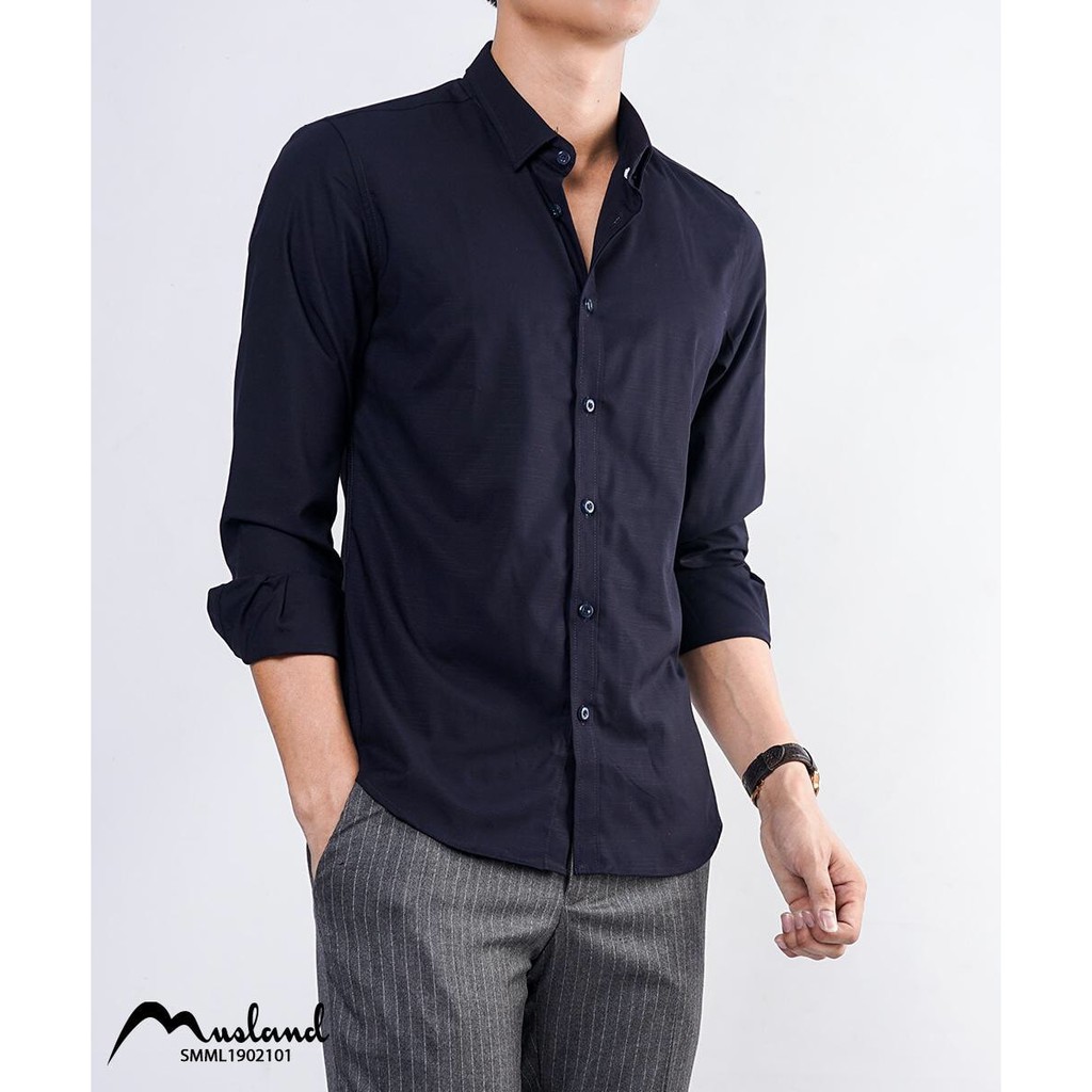 Aó sơ mi nam dài tay Musland ( Hàng chính hãng,Form áo Slimfit,vải tre siêu mát,thấm hút mồ hôi,hàng Vnxk) | BigBuy360 - bigbuy360.vn