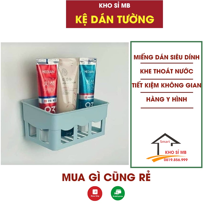 kệ dán tường để đồ  nhà tắm đa năng, giá đựng đồ phòng vệ sinh treo tường nhựa việt nhật kho sỉ mb