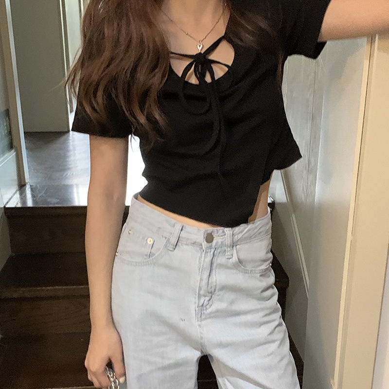 Áo Thun Nữ Tay Ngắn Cổ Chữ V Phong Cách Pháp Thời Trang Cho Nữ áo phông nữ JL-TX-66