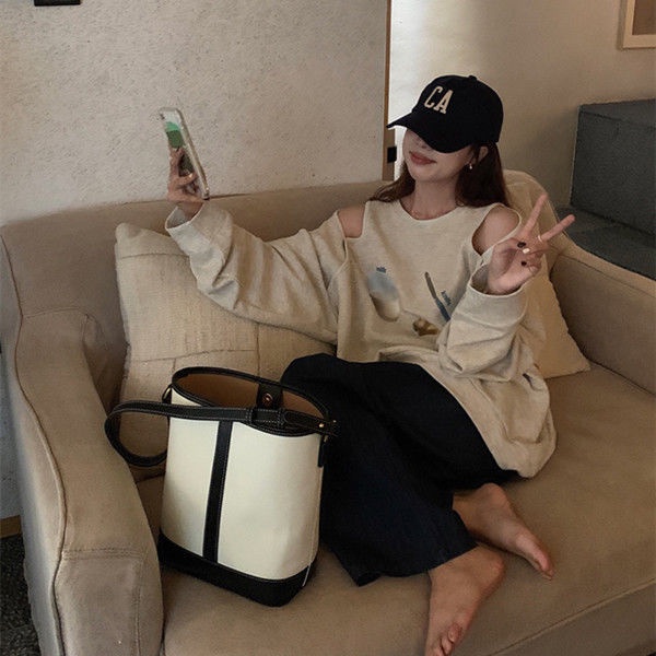 Áo Sweater Cổ Tròn Tay Dài Dáng Rộng In Họa Tiết Thời Trang Mùa Thu 2022 Mới Cho Nữ