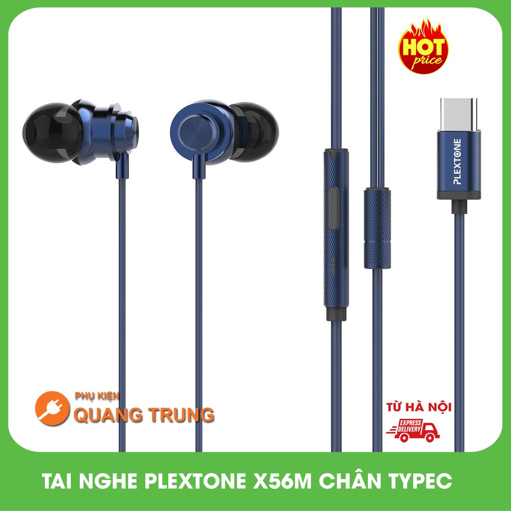 Tai nghe plextone X56M chân cắm typeC ,có mic đàm thoại,tương thích xiaomi mi6,note3,mi mix2, huaweo