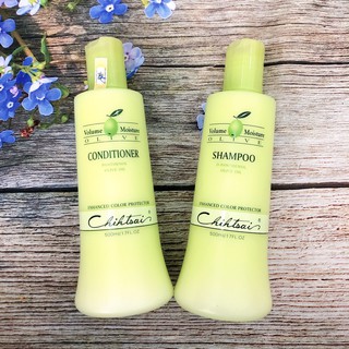Cặp dầu gội xả siêu mượt Chihtsai Volume Moisture Olive Shampoo & Conditioner 500mlx2