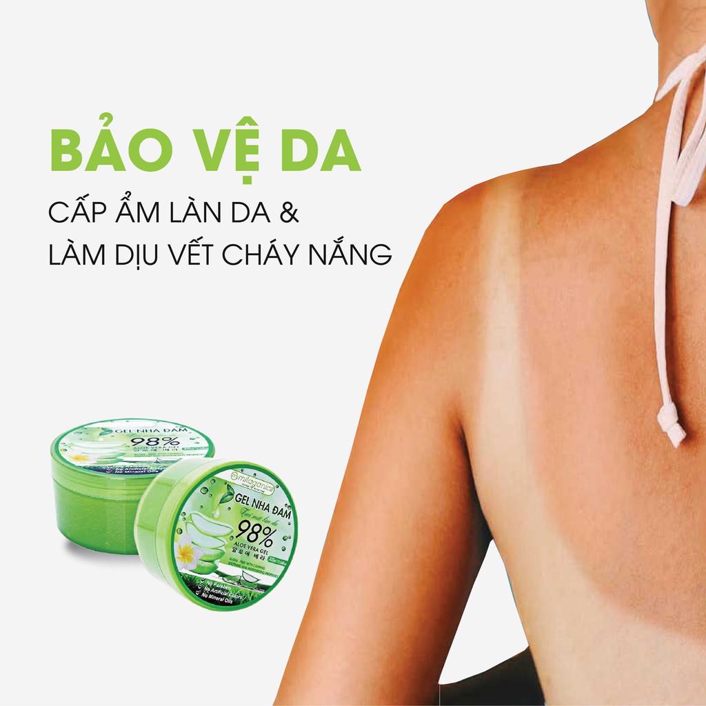 Combo 2 Gel Nha Đam Tươi Mát Làn Da Milaganics (300ml/Hộp)