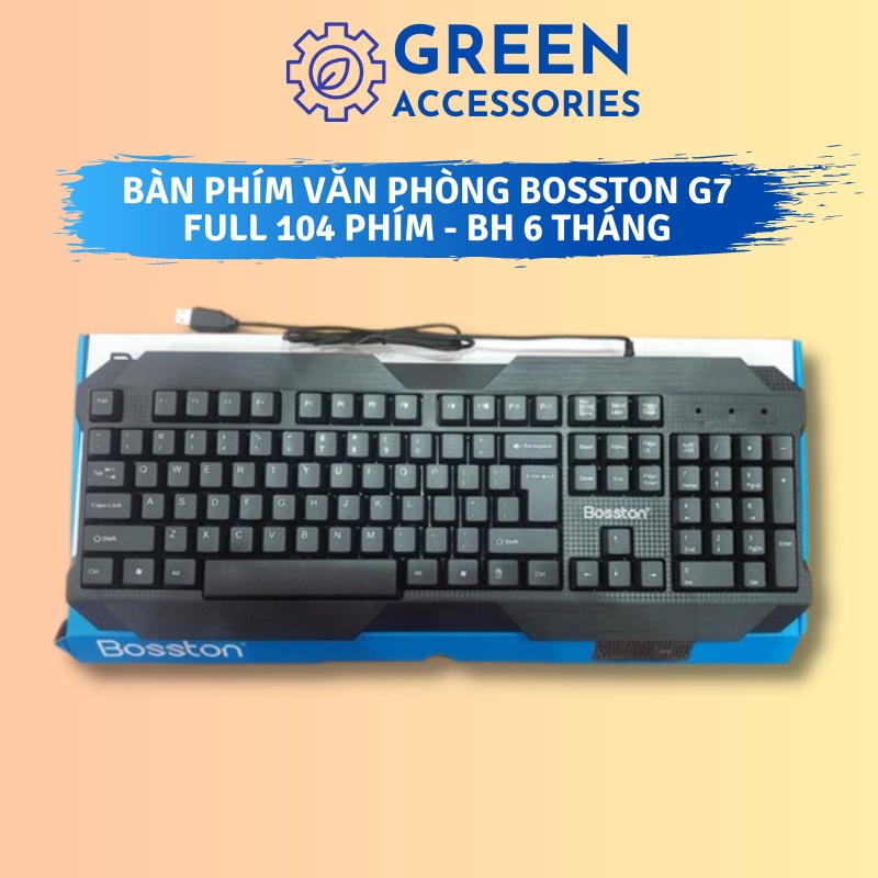 Bàn phím gaming Bosston/Vison G7 Full 104 Phím Kết nối USB dây dài 1.5m - 8 Phím nổi - BH Chính Hãng 12 Tháng