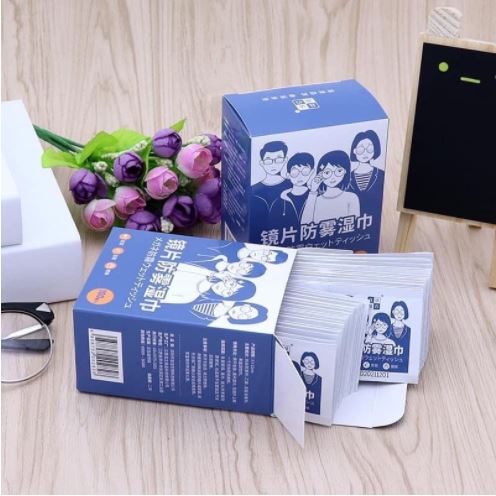 Khăn lau kính Nano hộp 100 miếng khăn giấy chống bám hơi nước giấy lau kính chống mờ sương mồ hôi chống nhờn