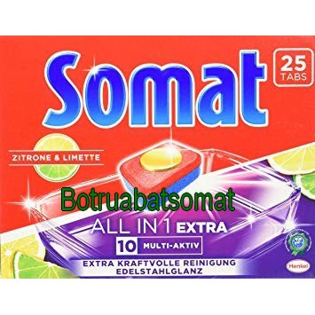  Viên rửa chén bát ly - SOMAT All in 1 - 8 Actions (25 Viên)