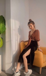 ÁO CROP HOA CỘT NƠ NGỰC (KÈM HÌNH THẬT)