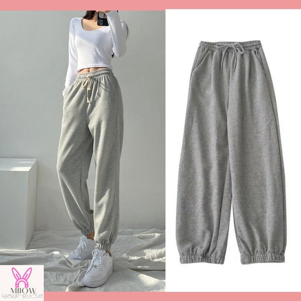 Quần jogger nữ bo gấu vải nỉ thun da cá hàng loại 1 đũi dài bom bomber cạp chun co giãn dày dặn giá rẻ dáng trơn A6
