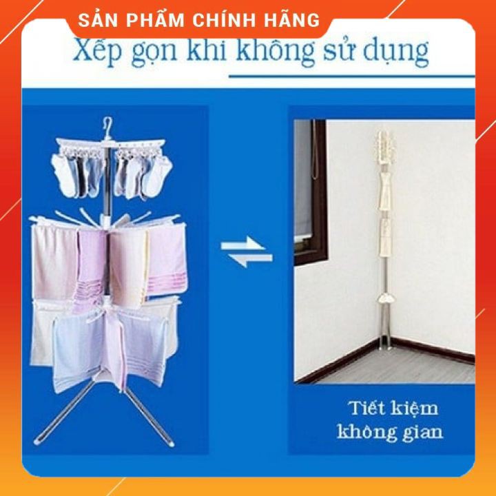 CÂY PHƠI QUẦN ÁO HỢP KIM GẤP GỌN THÔNG MINH [FREESHIP]