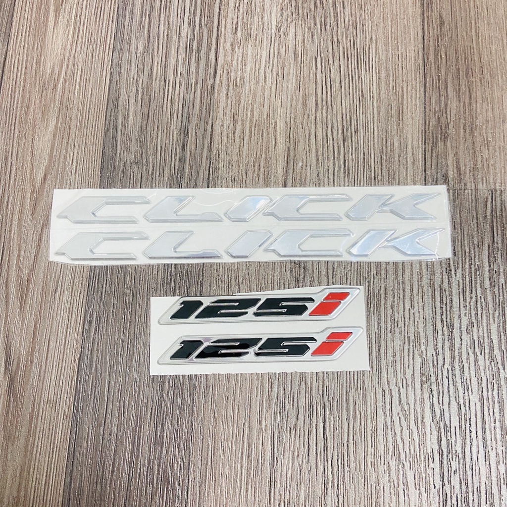 (MÀU BẠC) COMBO TEM CHỮ CLICK VÀ SỐ 125i, 150i HÀNG BAO ĐẸP