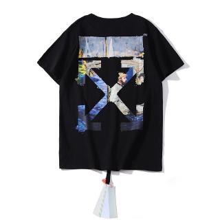 Áo thun cotton tay ngắn dáng rộng in logo OFF WHITE thời trang size S-XL cho cặp đôi
