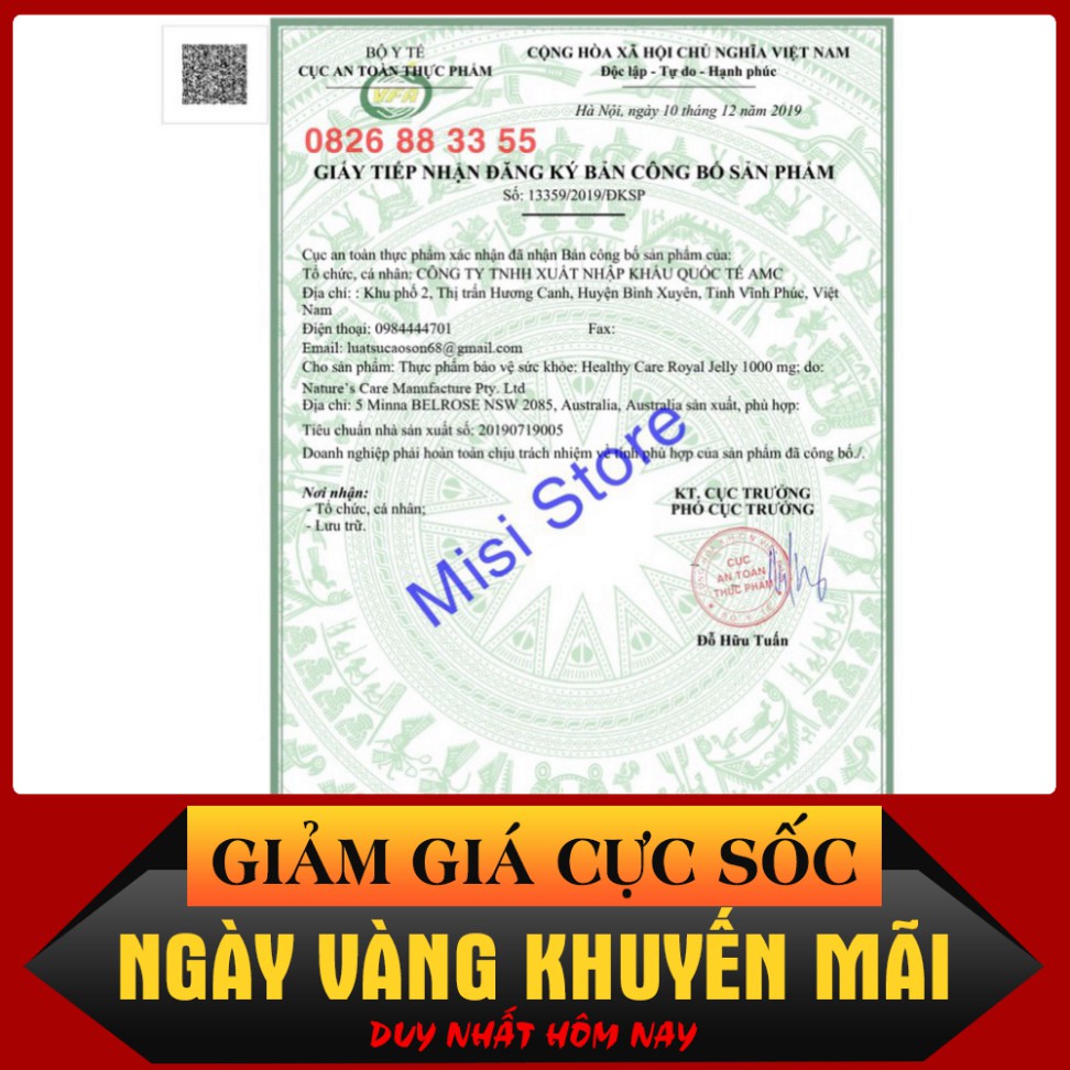 GIÁ CỰC SỐC (tem Chemist, date 2023) Viên uống sữa ong chúa Royal Jelly, 365 viên - Mẫu mới GIÁ CỰC SỐC