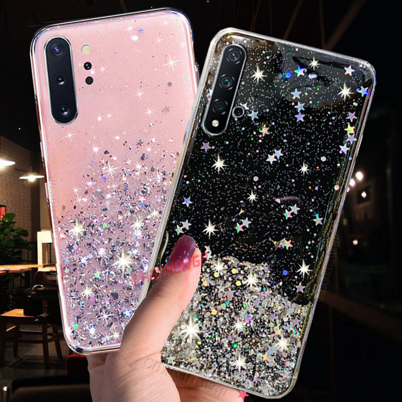 SAMSUNG Ốp Lưng Kim Tuyến Hình Ngôi Sao Cho Samsung Galaxy A11 A21 A21S A31 M31 A01 A51 A71 A81 A91 Note 8 9 10 Lite Plus