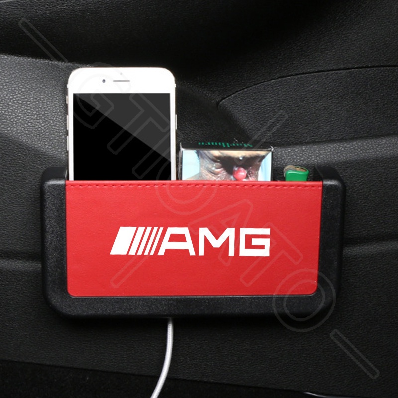 GTIOATO Cho AMG Hộp Đựng Điện Thoại Trên Oto Hộp Đựng Điện Thoại Trên Xe Túi Đựng Điện Thoại Trên Ô Tô HộP ĐựNg Đồ TrêN Ô Tô Khay ĐựNg Đồ Ô Tô Phụ Kiện Xe Hơi Cho Mercedes Benz W124 W204 C300 GLC300 W212 S500 Benz AMG W205 W203 E300 CLA AMG