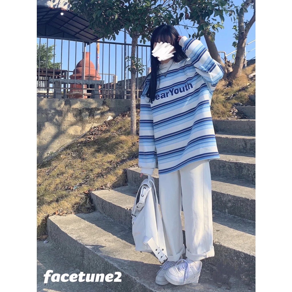 Áo sweater tay dài dáng rộng in chữ phong cách Nhật Bản thời trang mùa thu mới dễ phối đồ cho nữ 2021