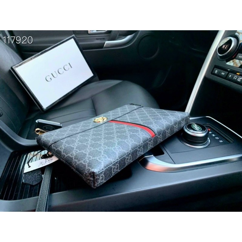 Túi CLUTCH GUCCI HOẠ TIẾT SỌC ĐỎ size 27 fullbox