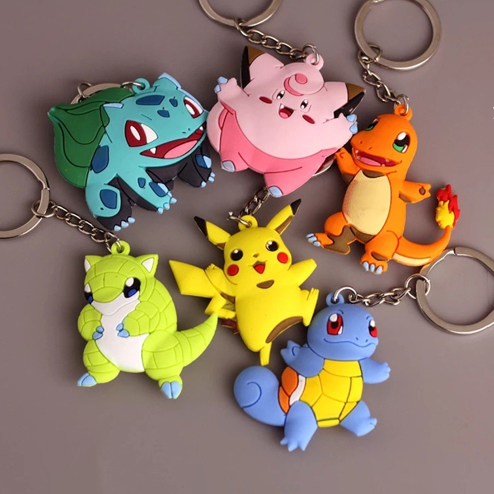 Móc khóa bằng nhựa PVC hình thú Pokemon
