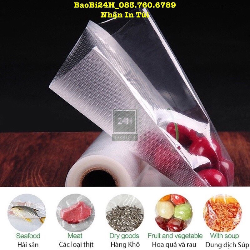 1 cuộn 500cmCUỘN TÚI HÚT CHÂN KHÔNG CAO CẤP Cuộn túi hút chân không 1 mặt nhám dùng cho mọi máy hút chân không.