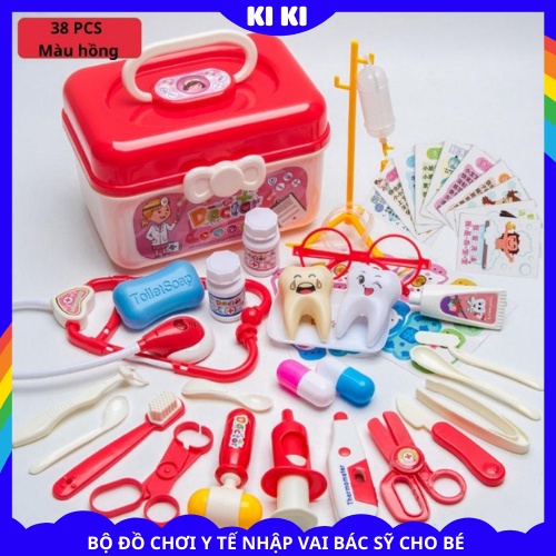 Bộ đồ chơi y tế cao cấp nhập vai bác sĩ cho trẻ em trai, gái. Đồ chơi trí tuệ cho bé 2 3 4 5 6 tuổi