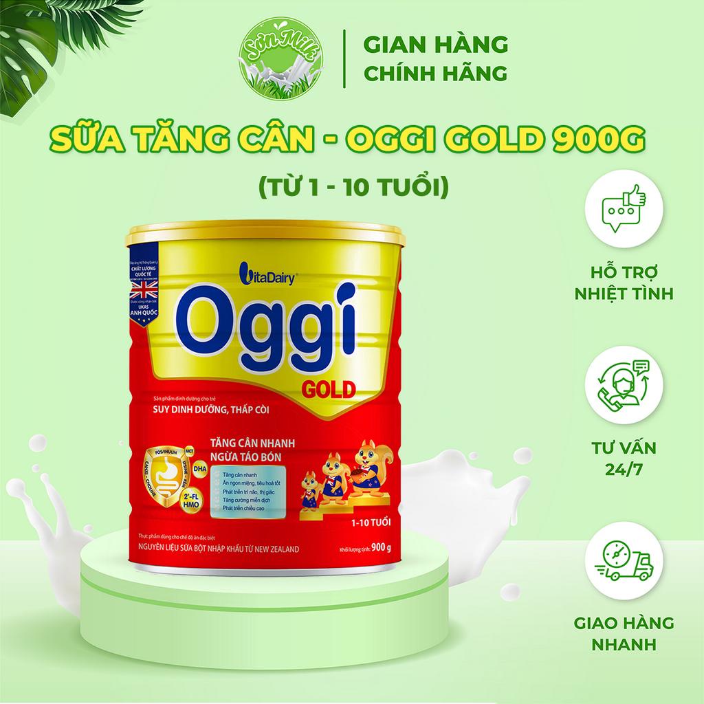 Sữa Bột Oggi Gold 900g - Giúp Tăng Cân Hiệu Quả - Cho trẻ suy dinh dưỡng thấp còi, ngừa táo bón - SONMILK