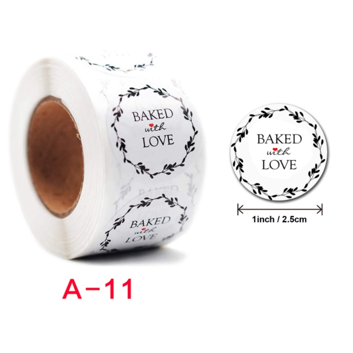 Sticker Thank You nền trắng chữ đen - Cuộn băng keo tape đẹp 500cái x 2.5cm