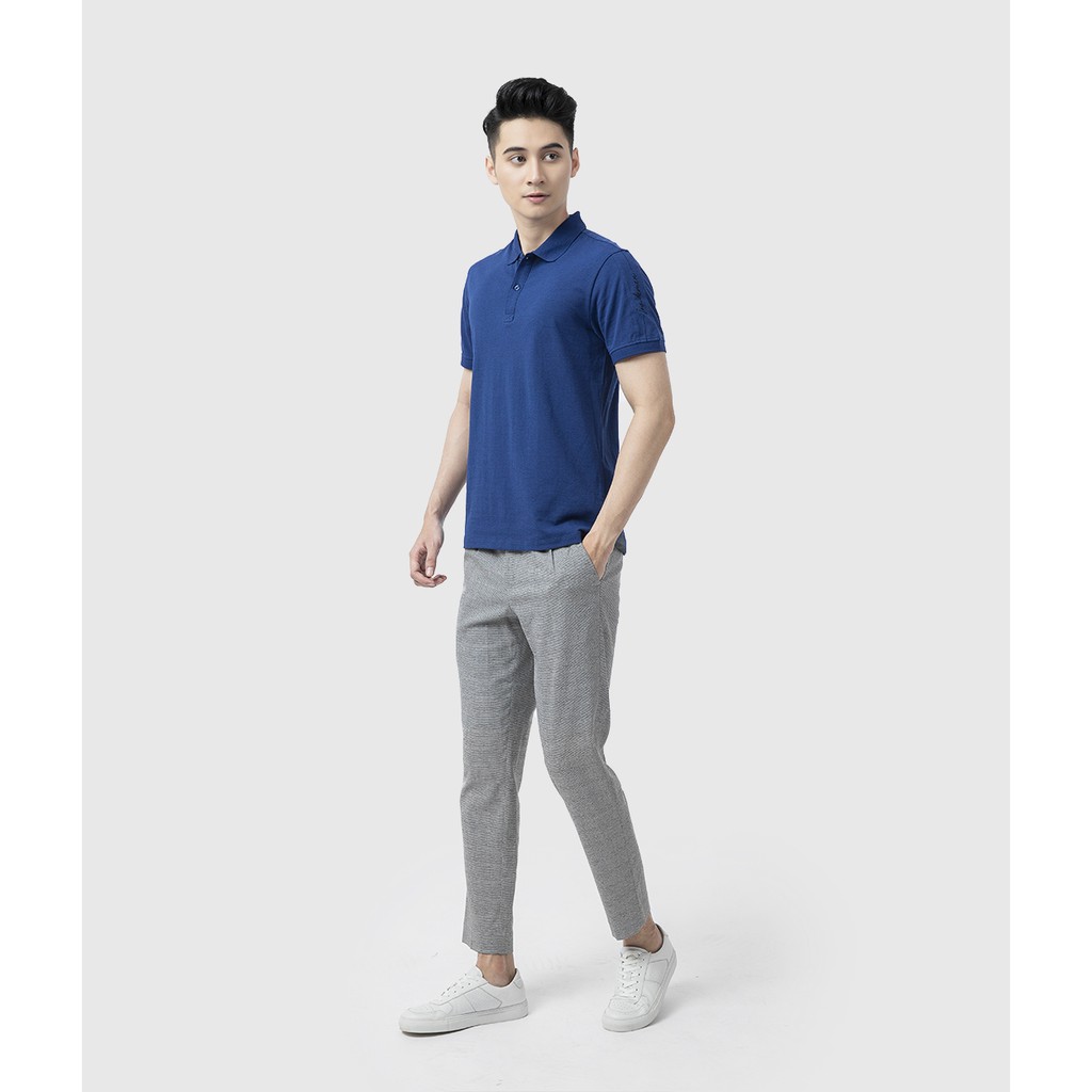 Áo polo thể thao nam INSIDEMEN thêu chữ nổi phần vai áo chất vải co giãn thoáng mát IPS010S1