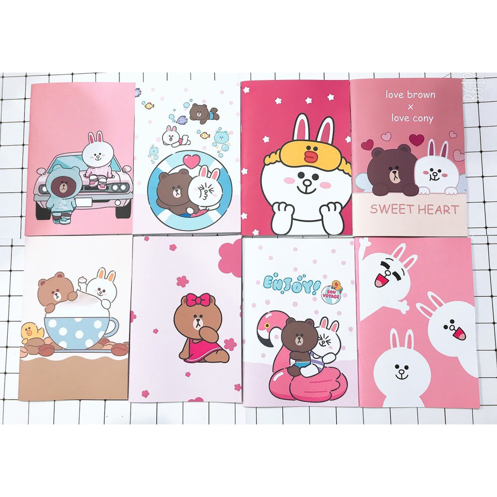 Vở LINE FRIEND CONY line jungle rừng xanh muôn thú V6  72trang kẻ ngang cấp 2 17x25cm