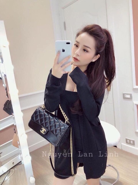 Khoác len cardigan dáng dài 2 túi siêu hot ( kèm ảnh thật )